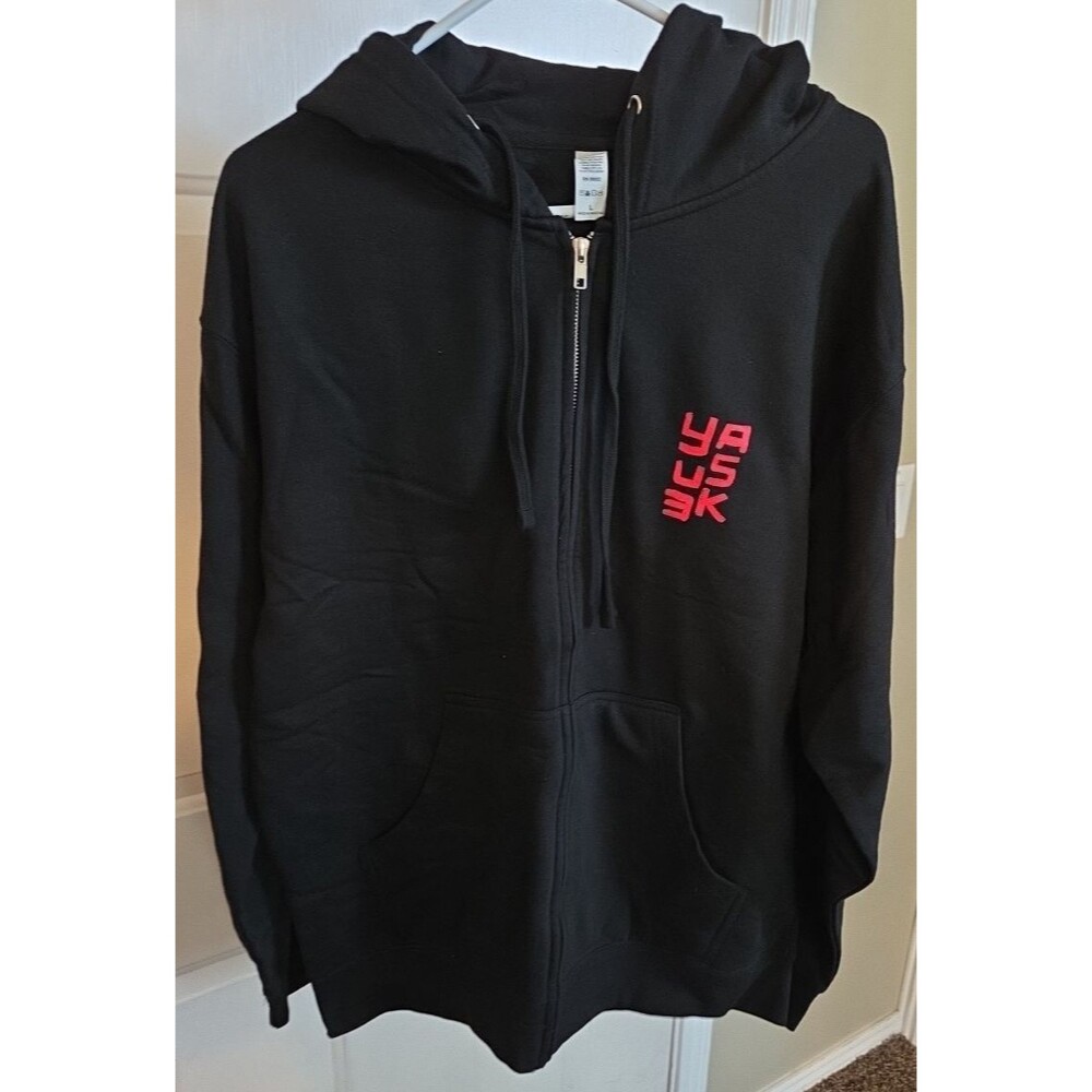 Yasuke Hoodie Size Large Black W/Red accents New